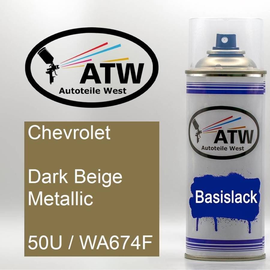 Chevrolet, Dark Beige Metallic, 50U / WA674F: 400ml Sprühdose, von ATW Autoteile West.